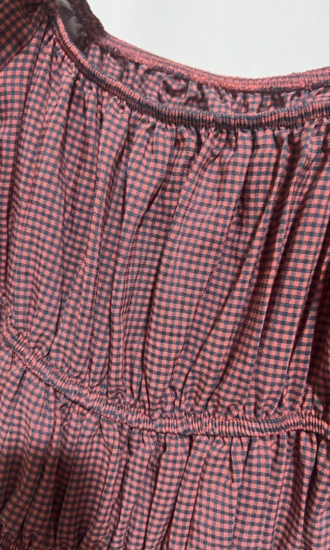 Red Gingham Puff Sleeve Midi Dress (Category: Dresses) located in Taguig. Submitted by xkmanzano078817 (Listing ID 1467097794, Image 3). Description: - Style: Red and black gingham midi dress with square neckline and short puff sleeves - Fit: Elasticated bust and flared tiered skirt with plenty of movement - Fabric: Very lightweight and easy to wear - Versatility: Perfect for both casual days and dressy occasions Seller’s Profile Height: 5’1” Wei