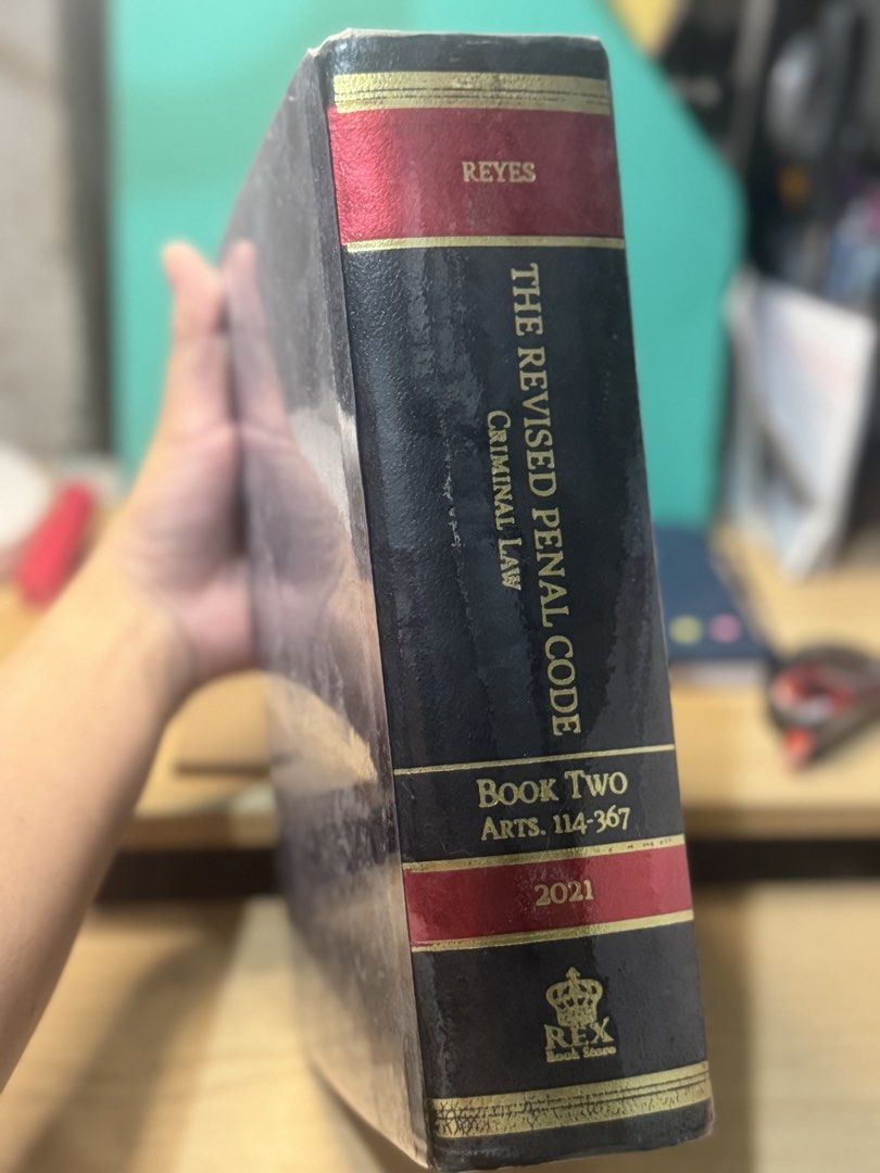 Revised Penal Code - Criminal Law - Book 2 - Reyes - 2021 ed. (Category: Textbooks) located in Manila. Submitted by wednesday30 (Listing ID 1467111348, Image 2). Description: .