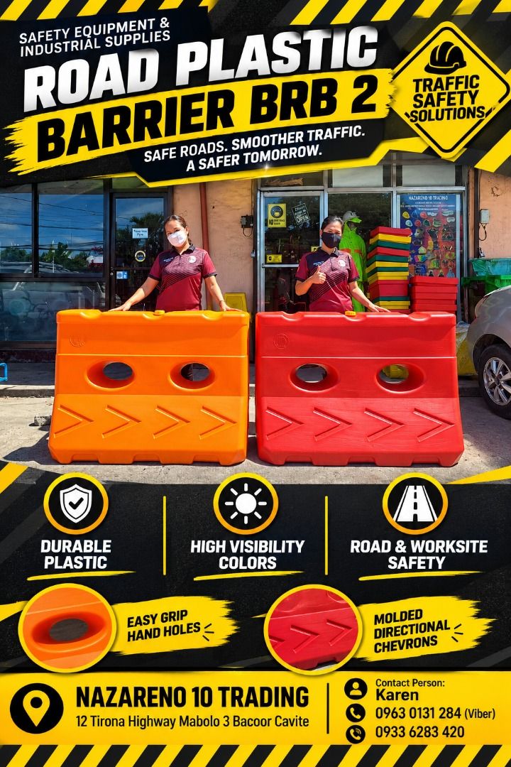 ROAD PLASTIC BARRIR BRB 2 (Category: Looking For) located in Bacoor. Submitted by kajezame.2021 (Listing ID 1467009169, Image 1). Description: ROAD PLASTIC BARRIR BRB 2 For More Details and Discount Contact Ms. Karen NAZARENO 10 TRADING 0963 0131 284 0933 6283 420 0956 7028 557 0933 8559 510 Landline: Look for Ms. Karen (046 ) 416 3920 Also available: • Traffic cone • Parking Block stopper • Hooded trash bin • Road Plastic Barrier • Spill boom • 