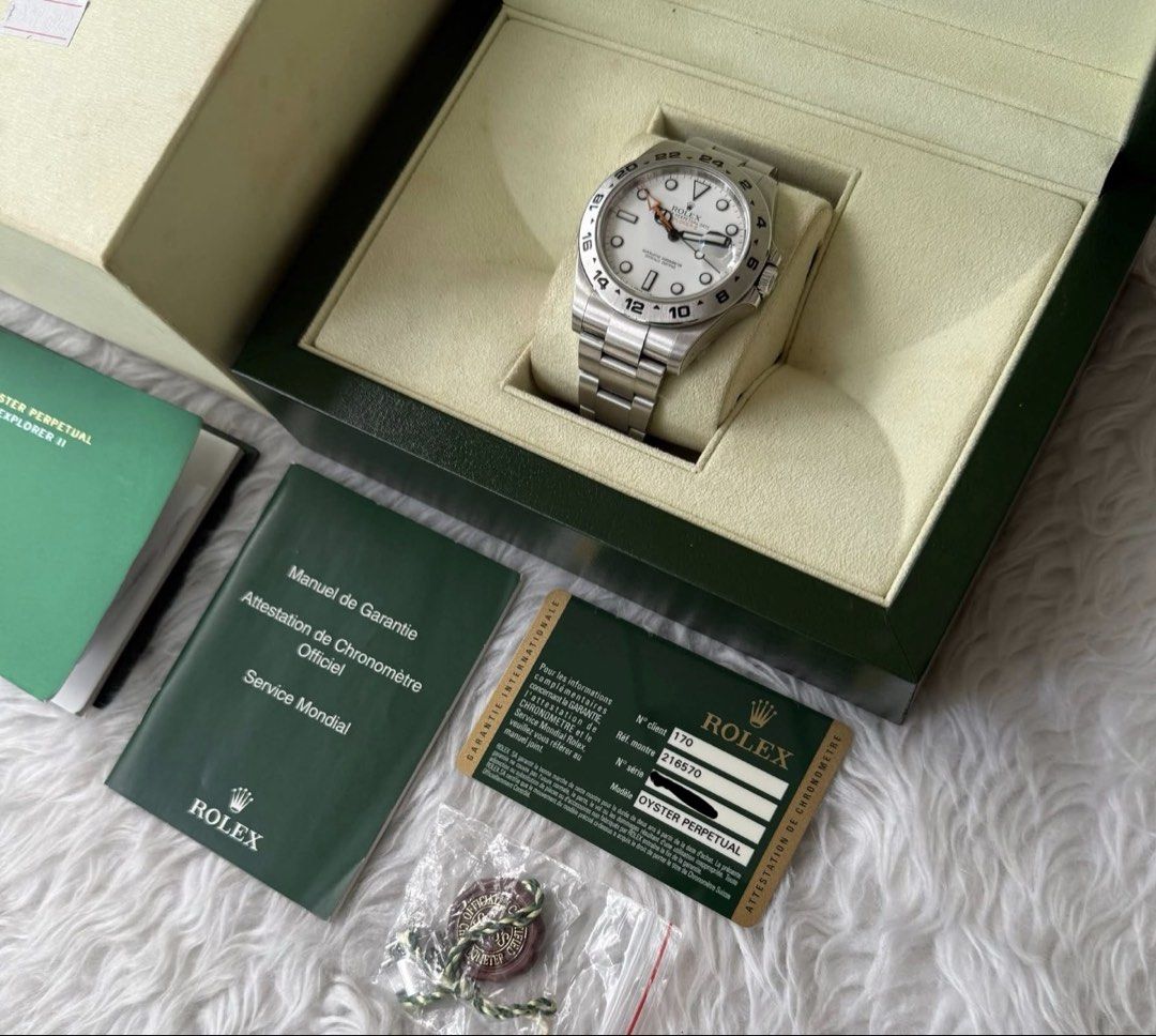 Rolex Explorer 2 Polar (Category: Luxury Watches) located in Quezon City. Submitted by pedro_demain (Listing ID 1467116368, Image 2). Description: Rolex Explorer 2 Ref 216570 42mm With box,manual & card With yourtime authentication receipt 2013 year model Qc & Bgc area 09955225741.