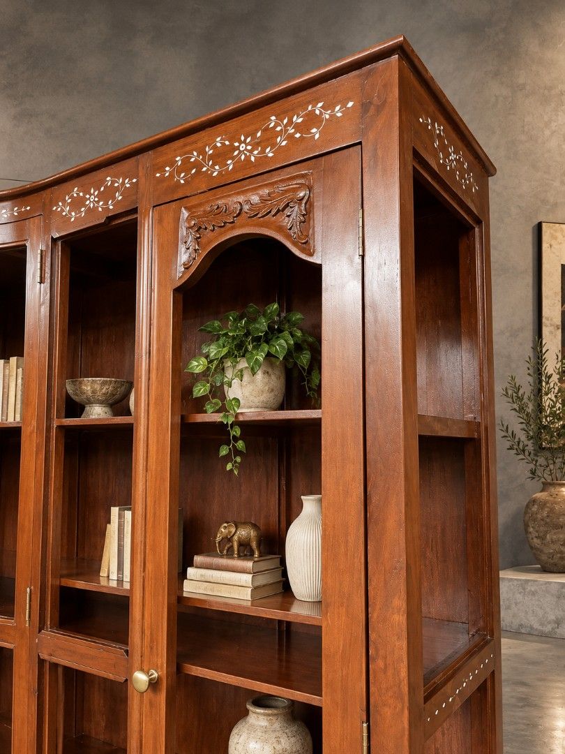 Rt2. DISPLAY CABINET (Category: Shelves, Cabinets & Racks) located in Manila. Submitted by abachejohn85405 (Listing ID 1466971882, Image 2). Description: BEAUTIFUL DISPLAY CABINET * Vintage * Newly Refurbished * Ready to use * Mixed Narra & Yakal Dimension Whole cabinet H-81.5 L-74 W-22 Top part: H-55.5 L-72 W-16.5 Base; H-26 L-74 W-22 All in inches 🚛 We deliver NATIONWIDE at buyer's expense. ✅ Transportify/Lalamove ✅ Pambato & Moreta Shipping L