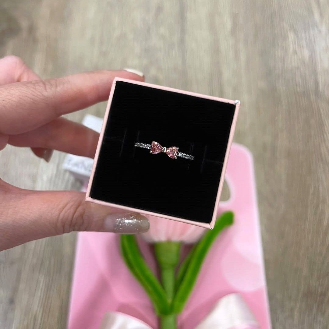 SALE❗Pandora Sparkling Pink Bow Ring (Category: Rings) located in Manila. Submitted by badaloves_u (Listing ID 1467152114, Image 3). Description: - 💯 Authentic Pandora with Authenticity ALE marks - FREE Box and Paper bag 🛍️ - ✨ FREE Cleaning to any Pandora Store 🛵 LALAMOVE courier for same day delivery 🚚 J&T provincial courier.