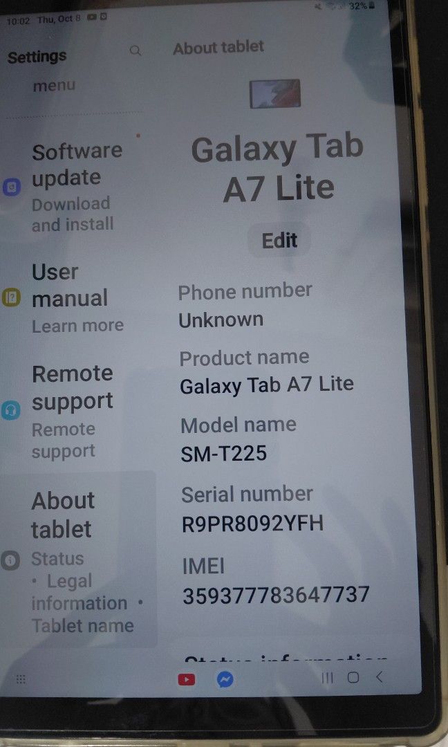 Samsung Galaxy Tab A7 Lite (Category: Android) located in Pasig City. Submitted by janalopez904 (Listing ID 1467029932, Image 2). Description: 📱✨ FOR SALE: Samsung Galaxy Tab A7 Lite* Looking for an affordable tablet in like-new condition? This is for you! 💖 For kids ✅ Samsung Galaxy Tab A7 Lite ✨ Like-new condition 📦 Complete package with original box 🆕 Never used 👌 Well-kept and ready for its new owner! Perfect for online classes, watching