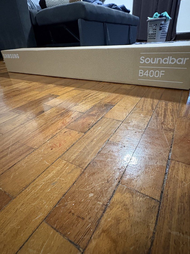Samsung Soundbar B400F (Category: Soundbars, Speakers & Amplifiers) located in Quezon City. Submitted by lorenzogab91626 (Listing ID 1467067228, Image 3). Description: - Item: Samsung Soundbar HW-B400F (Black) - Condition: Brand new, factory sealed in original Abenson box, unopened and untouched - Features: Excellent audio upgrade for TV and home entertainment - inclusions: Complete standard package as bought from store - Reason for selling: Free