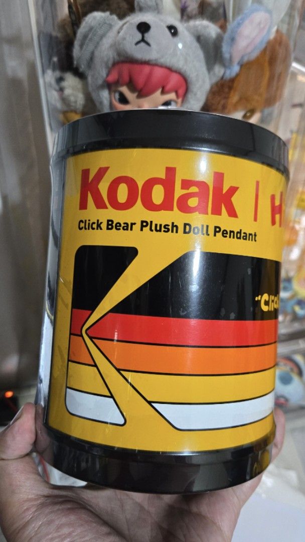 SEALED! Kodak Click Bear Plush Doll Pendant (Category: Plushies & Soft Toys) located in Quezon City. Submitted by dominickevin (Listing ID 1467167655, Image 2). Description: - Brand new and sealed in original packaging - Adorable yellow bear plush pendant wearing a mini camera - Comes inside a unique collectible Kodak film canister - Perfect fun collaboration piece for photography fans and plush collectors - 100% authentic and ready to ship.
