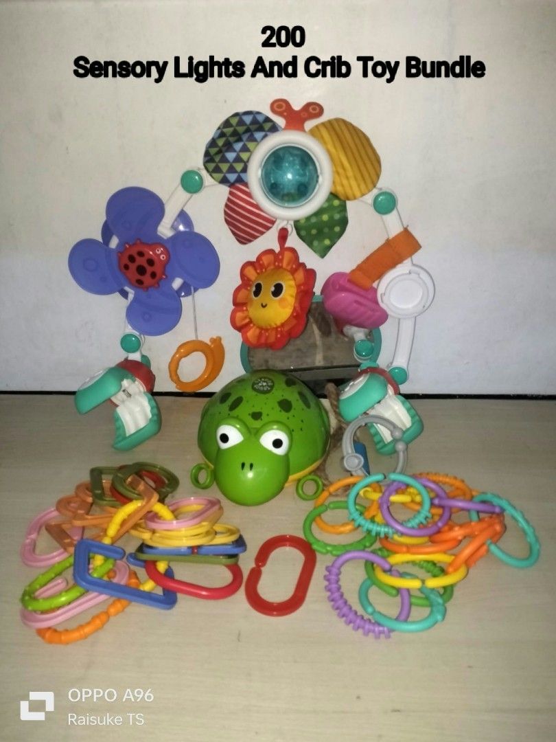 Sensory Lights And Crib Toy Bundle (Category: Interactive Toys) located in Taguig. Submitted by raisuketoysshop (Listing ID 1467083924, Image 1). Description: PTPA NEW ARRIVAL!!.. PLEASE RESPECT POST AND PRICES.. Tested working and in good condition.. Secondhand Items Declared as is pa din po Pm for demo video What you see is what you get.. Please manage your expectations.. +40% COD Sho pee Check Out (sho pee fee+Tax+shipping materials) +40 Pesos
