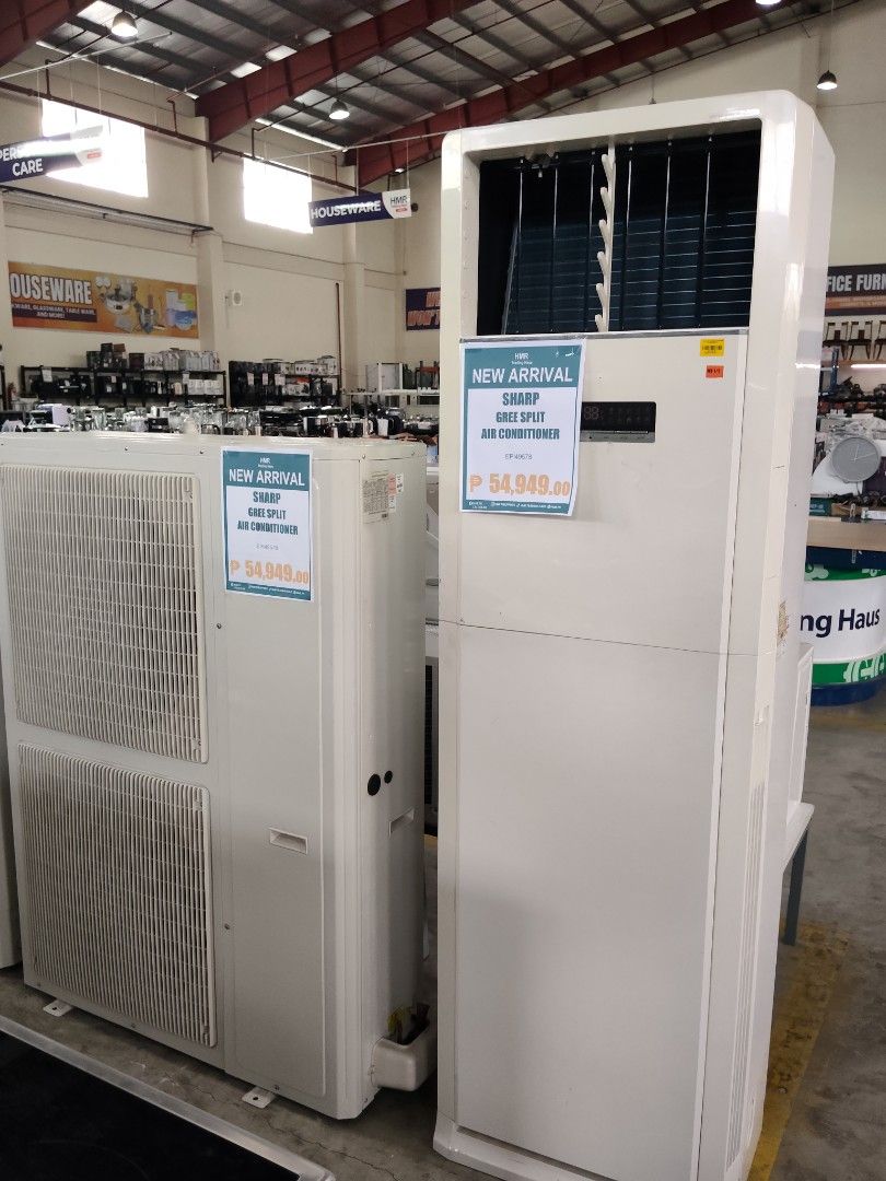 Sharp Gree Split Air Conditioner Floor Standing Unit (Category: Air Conditioning and Heating) located in Caloocan City. Submitted by budlat944-45384 (Listing ID 1466998300, Image 1). Description: Sharp Gree floor standing split air conditioner unit. Model GUHD60ND3FO. Rated voltage 220-240V. Weight 121kg. Includes indoor and outdoor components. Powerful cooling and heating capacity for large spaces. Manufactured in December 2014. Notice notes lac