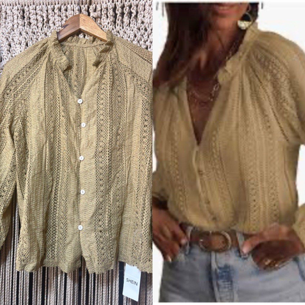 shein button down eyelet top (Category: Blouses) located in Cavite. Submitted by bambimay30 (Listing ID 1466972049, Image 1). Description: .