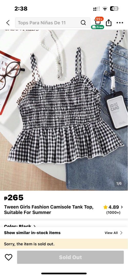 Shein crop top | Kids 12Y (Category: Others Tops) located in Manila. Submitted by serra_shop (Listing ID 1467023204, Image 2). Description: Shein tops Kids 12Y Stretchable can also fit girls petite to small Location: Pampanga Courier: J&T.