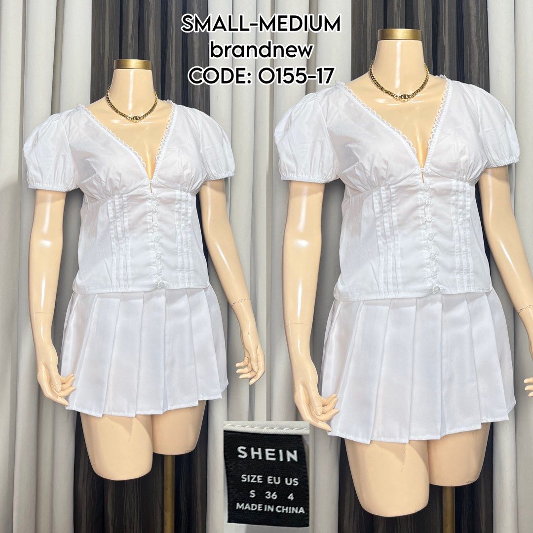 SHEIN White Puff Sleeve Top (Category: Blouses) located in Naga. Submitted by rmapprl (Listing ID 1467125952, Image 1). Description: - Brand: SHEIN - Size: EU 36, US 4, Small (fits Small to Medium) - Condition: Brand new - Color: Crisp white - Perfect for casual days, dates, or aesthetic OOTDs!.