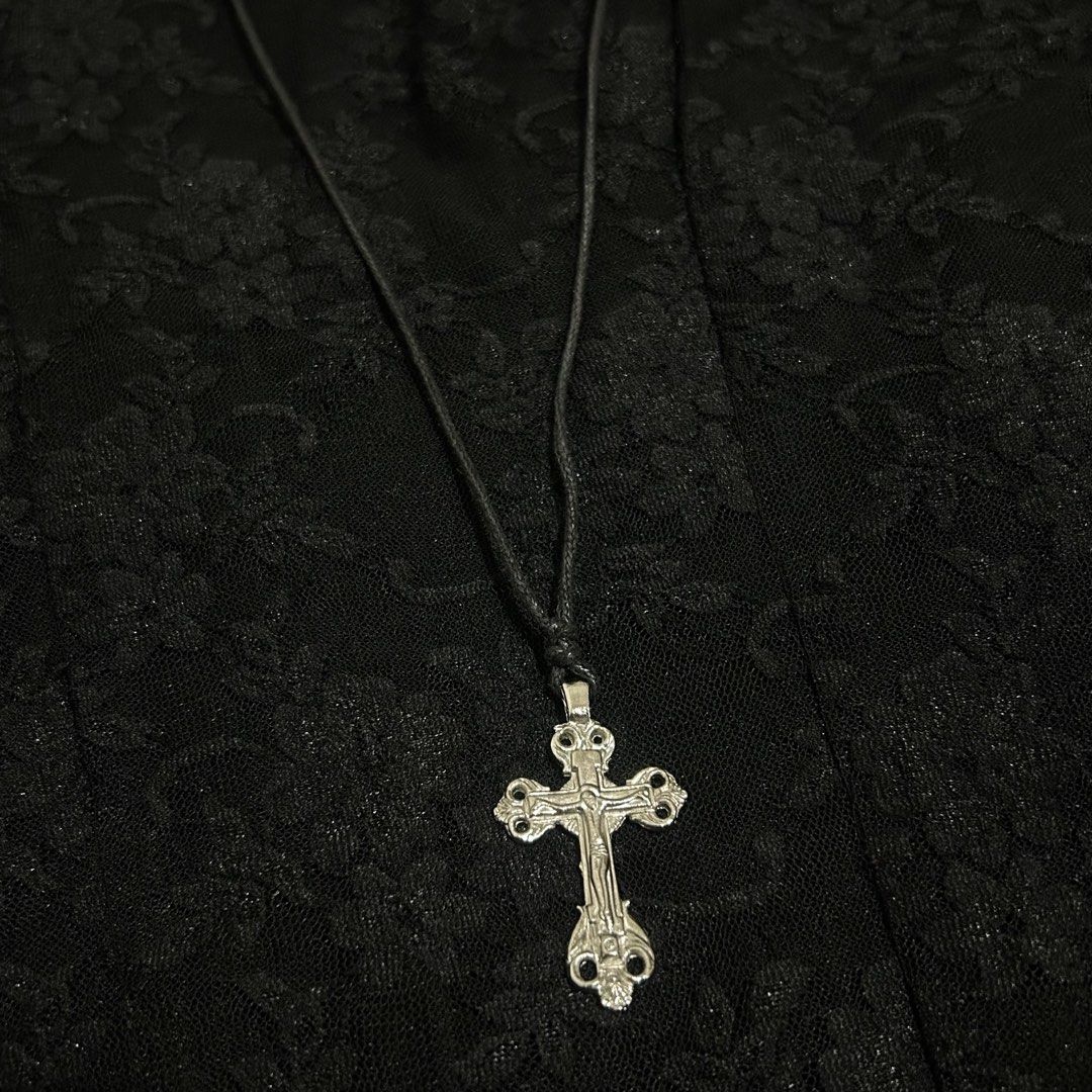 silver crucifix cross necklace (Category: Necklaces) located in Manila. Submitted by sophialeigh (Listing ID 1467152005, Image 1). Description: - handmade - adjustable - more designs on my profile.