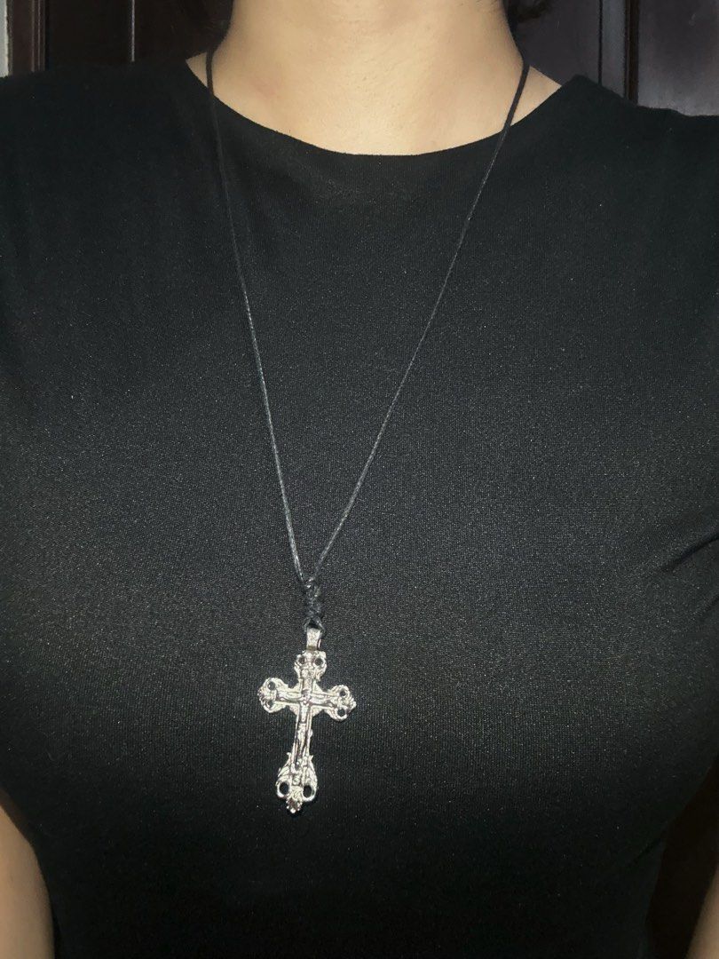 silver crucifix cross necklace (Category: Necklaces) located in Manila. Submitted by sophialeigh (Listing ID 1467152005, Image 2). Description: - handmade - adjustable - more designs on my profile.