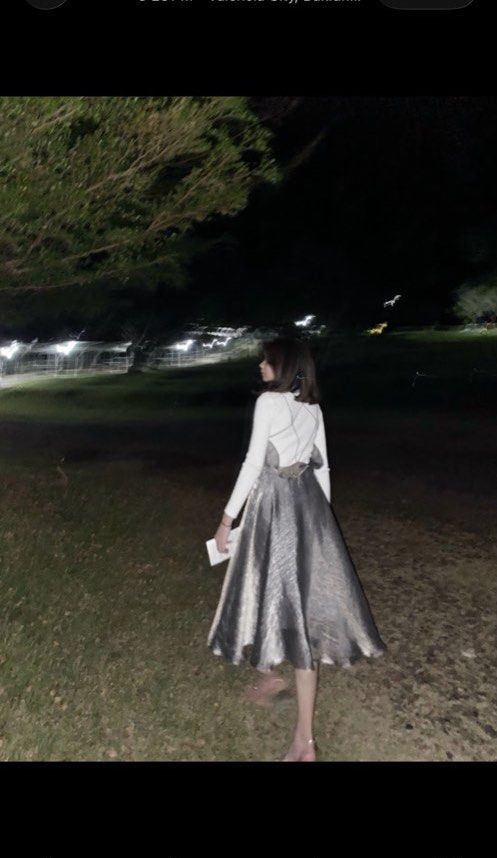Silver Metallic Spaghetti Strap Flowy Midi Dress (Category: Dresses) located in Ozamiz City. Submitted by icadls (Listing ID 1467127341, Image 1). Description: .