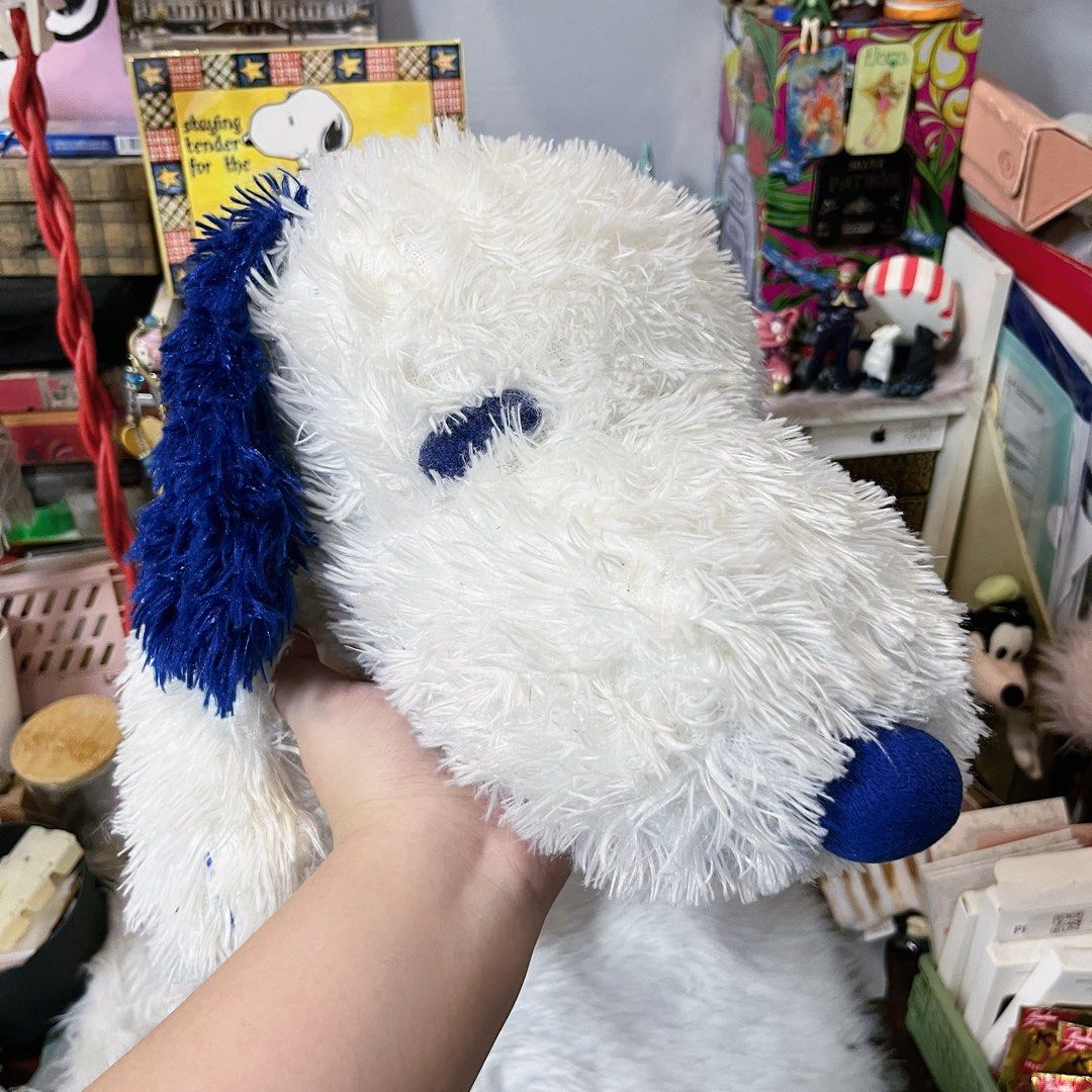 Snoopy Blue Furry Plush Stuffed Toy (Category: Plushies & Soft Toys) located in Malolos. Submitted by babebunzz (Listing ID 1467019484, Image 1). Description: - Fluffy Snoopy plush toy with vibrant blue ears, nose, and eyes - Made with super soft, long-pile white fur for ultimate huggability - Medium-sized stuffed animal, perfect for display or cuddling - Clean and very well maintained condition - Great addition to any Peanuts collection.
