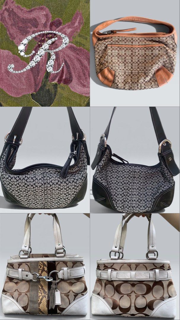 SOLD AS BUNDLE (Category: Shoulder Bags) located in Bayombong. Submitted by declutterbyriri (Listing ID 1467133359, Image 1). Description: SOLD AS BUNDLE ONLY!!! - Coach Ergo - Hobo Bag (OFF) - Coach Hamptons Signature Python Stripe Tote.