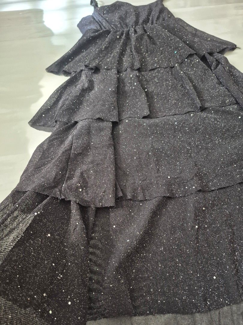 Sparkly Black Layered Tulle Strap Dress (Category: Dresses) located in Calamba. Submitted by bb.lace (Listing ID 1466972834, Image 3). Description: with some minor loose thread only perfect for night out, etc.