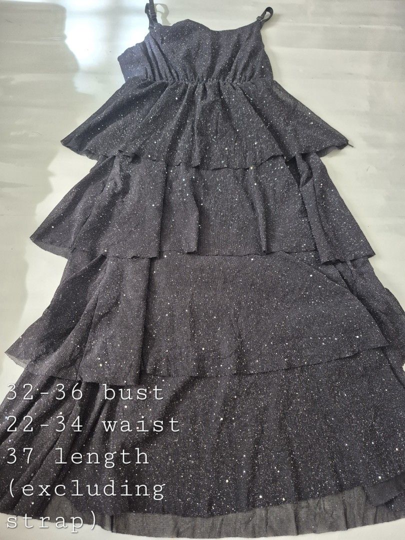 Sparkly Black Layered Tulle Strap Dress (Category: Dresses) located in Calamba. Submitted by bb.lace (Listing ID 1466972834, Image 2). Description: with some minor loose thread only perfect for night out, etc.