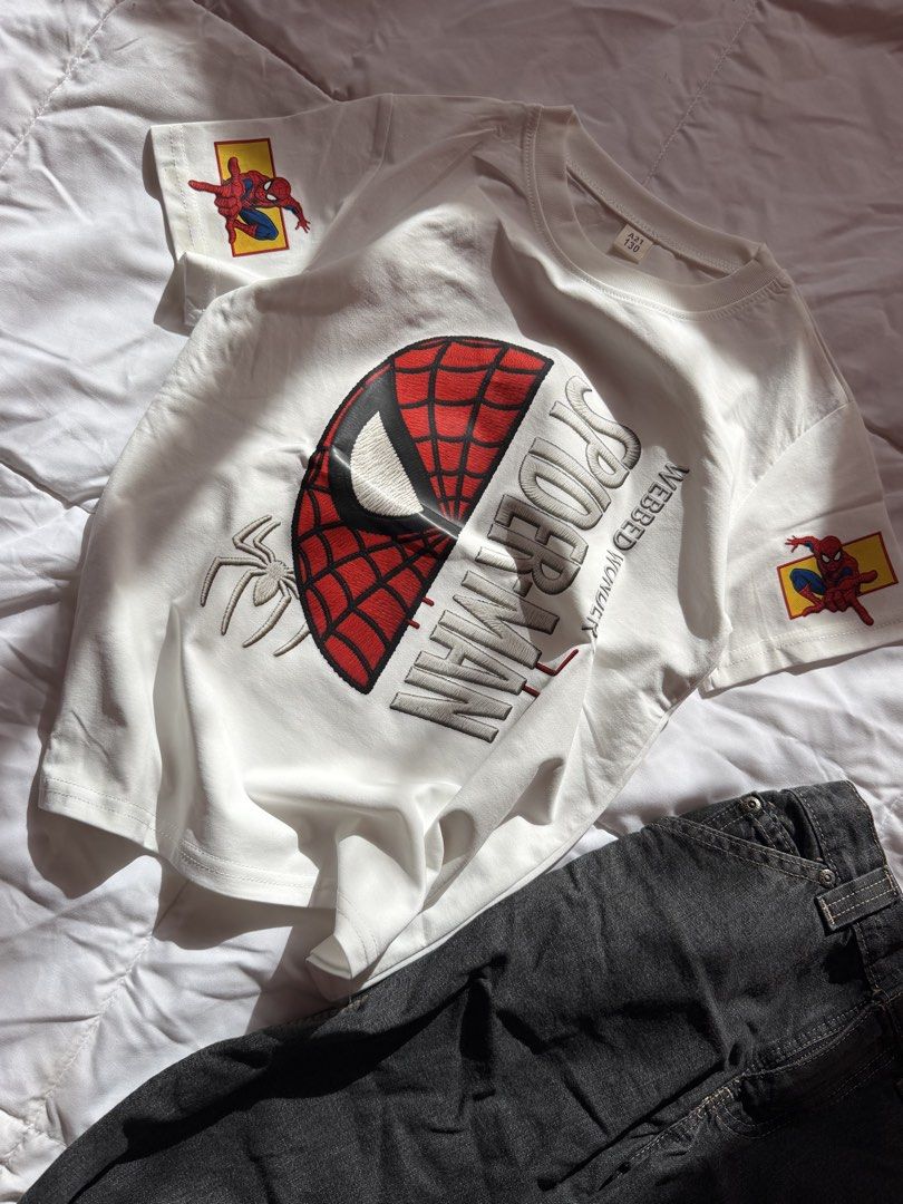SPIDEY SHIRT (Category: Babies & Kids Fashion) located in Santiago. Submitted by findsbyjew (Listing ID 1467139771, Image 2). Description: brandnew 3D embroided spidey baby tee size 130 on tag • actual pic posted • can do shipping nationwide via jnt Loc: Isabela.