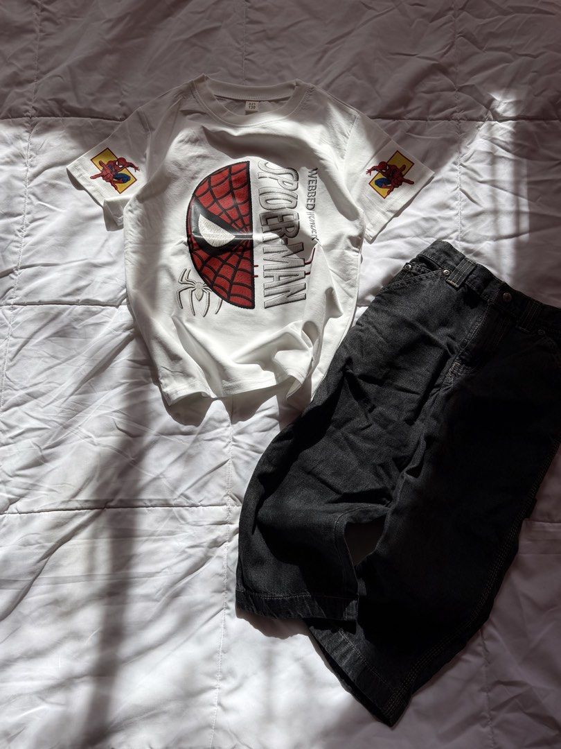 SPIDEY SHIRT (Category: Babies & Kids Fashion) located in Santiago. Submitted by findsbyjew (Listing ID 1467139771, Image 1). Description: brandnew 3D embroided spidey baby tee size 130 on tag • actual pic posted • can do shipping nationwide via jnt Loc: Isabela.