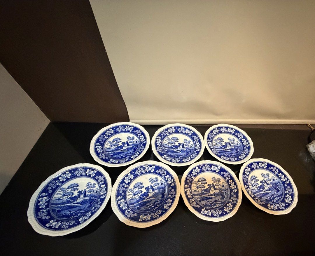 Spode Blue Tower Dinner Plates Set (Category: Dinnerware & Cutlery) located in Muntinlupa City. Submitted by everythingmustgo_8475da (Listing ID 1467013510, Image 1). Description: This item is an authentic Spode “Blue Tower” (C. 1814 design) transferware rimmed soup/cereal bowl or dinner plate made in Staffordshire, England. It features Spode’s iconic gadroon (scalloped/fluted) border and traditional blue-and-white scene..