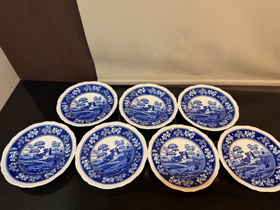 Spode Blue Tower Dinner Plates Set (Category: Dinnerware & Cutlery) located in Muntinlupa City. Submitted by everythingmustgo_8475da (Listing ID 1467013510, Image 2). Description: This item is an authentic Spode “Blue Tower” (C. 1814 design) transferware rimmed soup/cereal bowl or dinner plate made in Staffordshire, England. It features Spode’s iconic gadroon (scalloped/fluted) border and traditional blue-and-white scene..