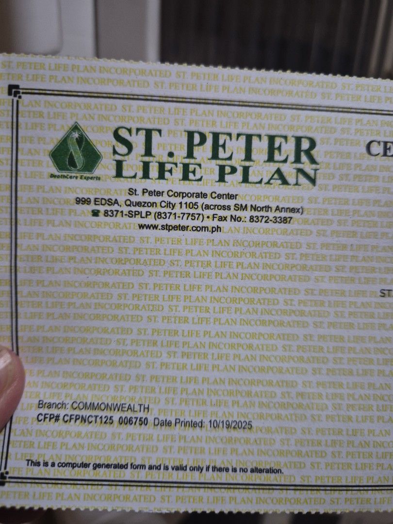 St James cremation plan (Category: Memorial Lot) located in Manila. Submitted by clarisse211 (Listing ID 1467162975, Image 1). Description: Selling: St. James Cremation Plan Actual Price: 55K Selling Price: 45K Negotiable Direct owner, fully paid with ceetificate of full payment Bulacan Area.