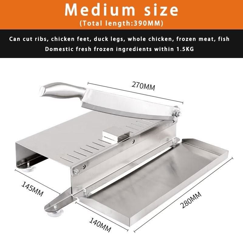Stainless Steel Manual Bone Cutter / Slicer (Category: Knives & Chopping Boards) located in Cavite. Submitted by jjcollectivefinds (Listing ID 1467039281, Image 3). Description: Manual Stainless Steel Meat & Bone Cutter Machine (Medium Size).