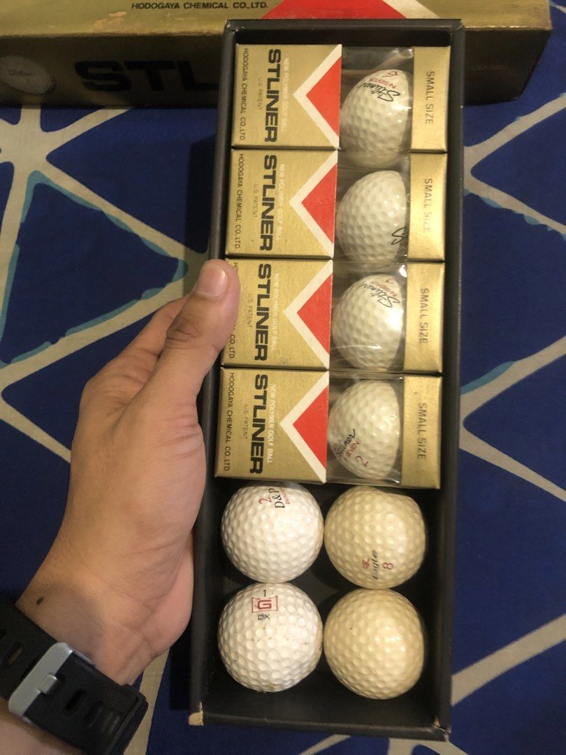 Stliner polymer golf balls (Category: Golf) located in Quezon City. Submitted by markgolveo (Listing ID 1467007556, Image 2). Description: Stliner polymer golf balls 12pcs golf balls 4pcs inside 2pcs per box sealed 4pcs loose used diff brands used.