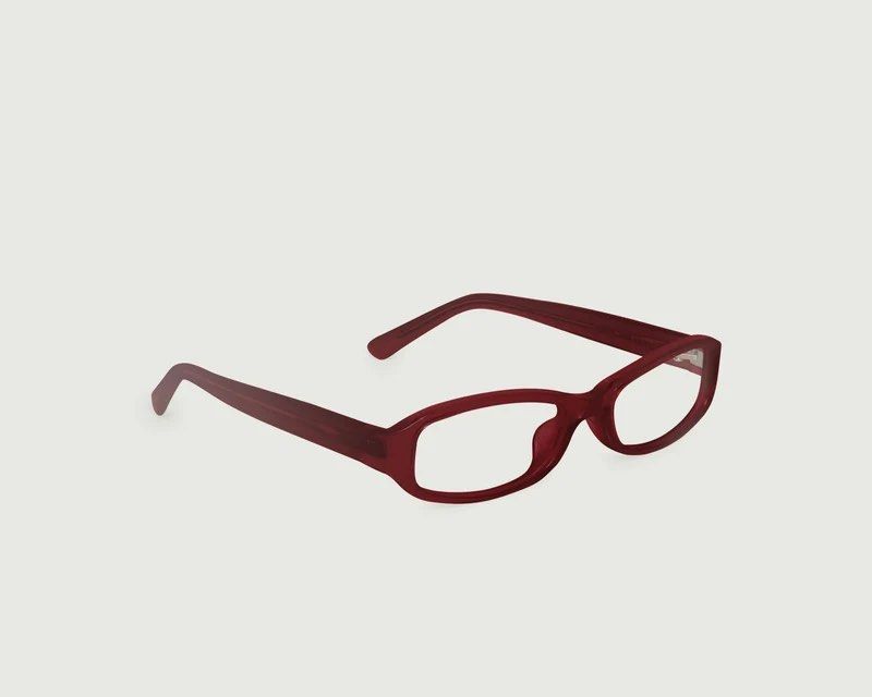 Sunnies Studios Lucy Crimson Eyeglasses (Category: Sunglasses & Eyewear) located in Paranaque City. Submitted by matildascatalog (Listing ID 1467115284, Image 2). Description: Sunnies Studios Lucy optical frames in Crimson (limited edition colorway) - Price is negotiable - Only tried on - Pristine condition. No scratches - Bold rectangular shape with thick acetate rims - Size: 52-17-140 - Lenses: Clear prescription lenses currently installed (buy
