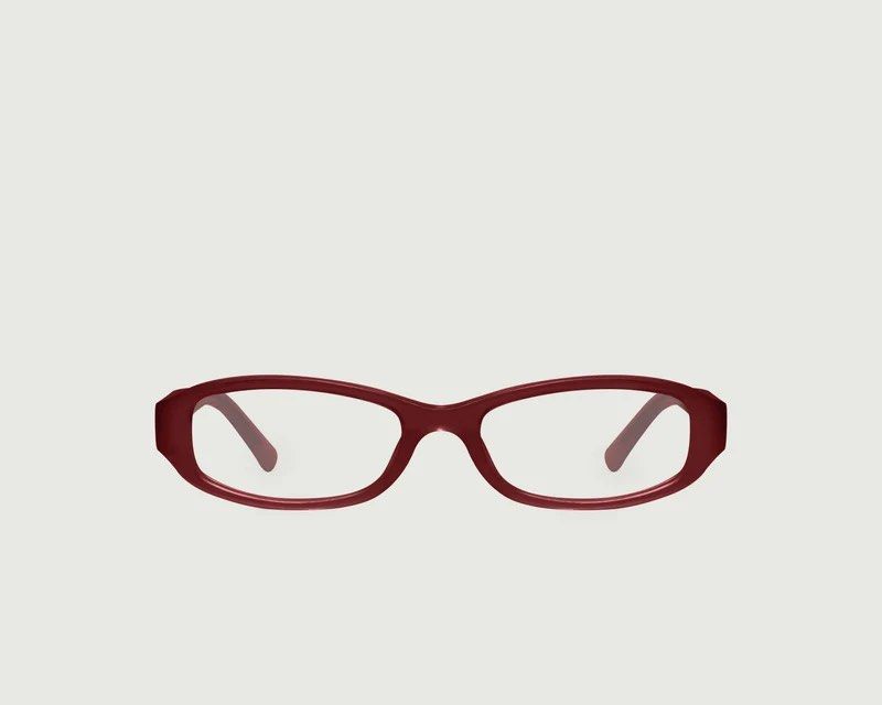 Sunnies Studios Lucy Crimson Eyeglasses (Category: Sunglasses & Eyewear) located in Paranaque City. Submitted by matildascatalog (Listing ID 1467115284, Image 1). Description: Sunnies Studios Lucy optical frames in Crimson (limited edition colorway) - Price is negotiable - Only tried on - Pristine condition. No scratches - Bold rectangular shape with thick acetate rims - Size: 52-17-140 - Lenses: Clear prescription lenses currently installed (buy
