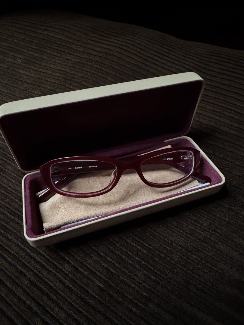 Sunnies Studios Lucy Crimson Eyeglasses (Category: Sunglasses & Eyewear) located in Paranaque City. Submitted by matildascatalog (Listing ID 1467115284, Image 3). Description: Sunnies Studios Lucy optical frames in Crimson (limited edition colorway) - Price is negotiable - Only tried on - Pristine condition. No scratches - Bold rectangular shape with thick acetate rims - Size: 52-17-140 - Lenses: Clear prescription lenses currently installed (buy