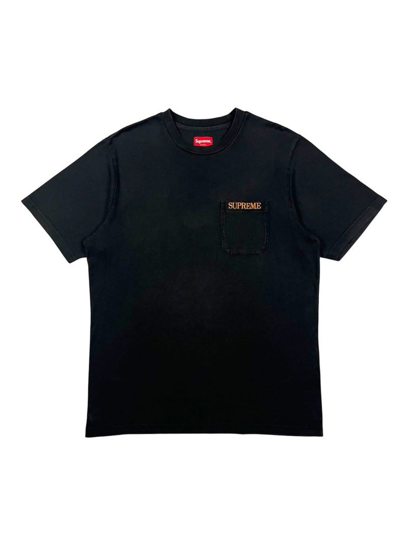 Supreme - Embroidered Pocket Tee (Category: Tshirts & Polo Shirts ) located in Puerto Princesa. Submitted by rrugsgallery (Listing ID 1467106532, Image 1). Description: Supreme - Embroidered Pocket Tee Tagged Size: Medium Length: 29.5 Width: 21.5 Condition: Very good Color rate: 9.3 Flaws: Minor signs of usage.