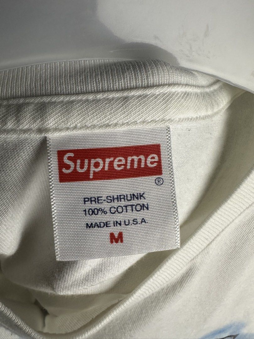 Supreme Levitation Tee (Category: Tshirts & Polo Shirts ) located in Marikina City. Submitted by swiftsian (Listing ID 1467102233, Image 3). Description: Supreme Levitation Tee (White) - Size: Medium - Issue: Hairlines & Crack Print - Manage your expectations. Some issues may not be seen or indicated. - Color may vary due to lighting Shipping: Lalamove/J&T .