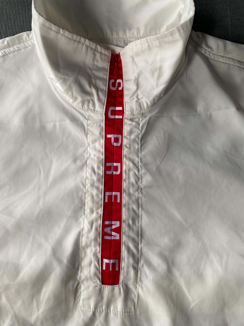 Supreme quarter zip windbreaker (Category: Coats, Jackets and Outerwear) located in Manila. Submitted by raymondrob54698 (Listing ID 1467093180, Image 3). Description: Size small on tag best fit large 23 width 26.5 length.