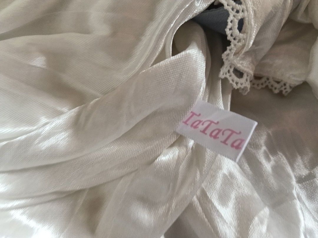 Sweet Lolita Jumper (Category: Others Tops) located in Cavite. Submitted by angelic.clot (Listing ID 1467022597, Image 2). Description: - Brand: TaTaTa Lolita (Legit Taobao Lolita brand) - Color: Off-white / Baby Blue cow print + Baby pink accents - Style: Babydoll / JSK, sleeveless with adjustable heart button straps - Features: - Embroidered pink heart with blue bow sa chest - White lace frill + star bows - Detachable fluffy bunny pocket with e