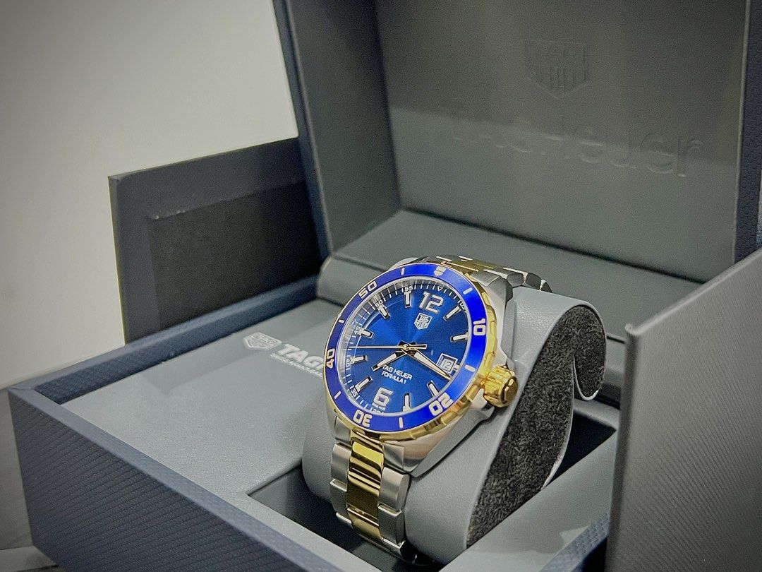 Tag Heuer Formula 1 Date | Bluesy (Category: Luxury Watches) located in Manila. Submitted by masakatsuji.08 (Listing ID 1466977508, Image 2). Description: TAG HEUER FORMULA 1 DATE | BLUESY Reference: WAZ1120.BB0879 Quartz Caliber 41mm case size Rotating bezel Two tone steel and coated with 18k 2n yellow gold PD: 8/25/2021 Complete full set with double box warranty card owners manual and extra links stickers are still intact successfully registere