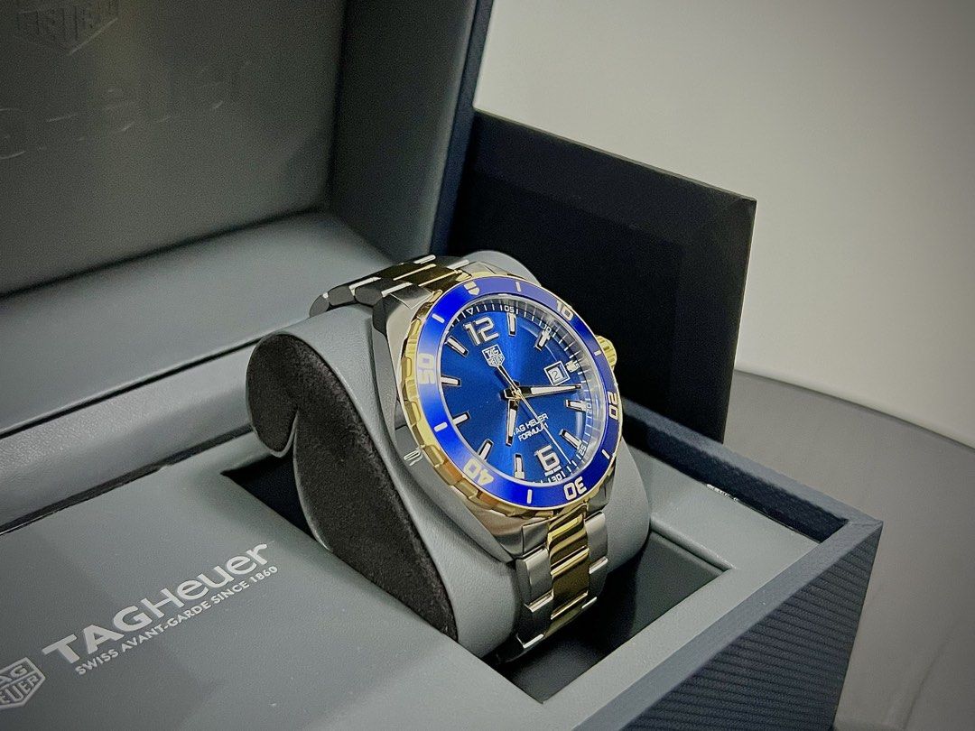 Tag Heuer Formula 1 Date | Bluesy (Category: Luxury Watches) located in Manila. Submitted by masakatsuji.08 (Listing ID 1466977508, Image 3). Description: TAG HEUER FORMULA 1 DATE | BLUESY Reference: WAZ1120.BB0879 Quartz Caliber 41mm case size Rotating bezel Two tone steel and coated with 18k 2n yellow gold PD: 8/25/2021 Complete full set with double box warranty card owners manual and extra links stickers are still intact successfully registere