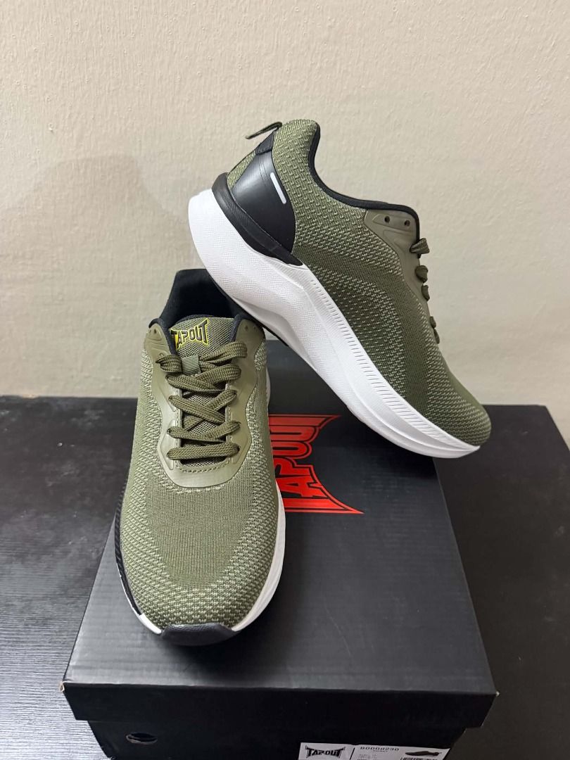 Tapout Khaki Green Sneakers (Category: Sneakers) located in Minglanilla. Submitted by dthreestore (Listing ID 1466984307, Image 1). Description: Tapout sneakers in khaki green (Size EUR 42 / US 9.0). Features a breathable mesh upper, lace-up design, and comes with the original black shoebox. ▪︎Php 1,500 ▪︎Brand New Authentic ▪︎Follow us on Facebook: D3 Store ▪︎Mode of Payment: Cash/Gcash ▪︎Can ship nationwide 🚚 Maxim / J&T (Shipping fee will be 