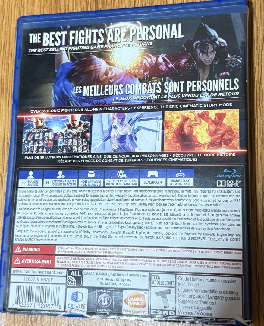 Tekken 7 - PS4 (Category: PlayStation) located in Cavite. Submitted by dpbrnl (Listing ID 1467105812, Image 2). Description: Location: Quezon City.