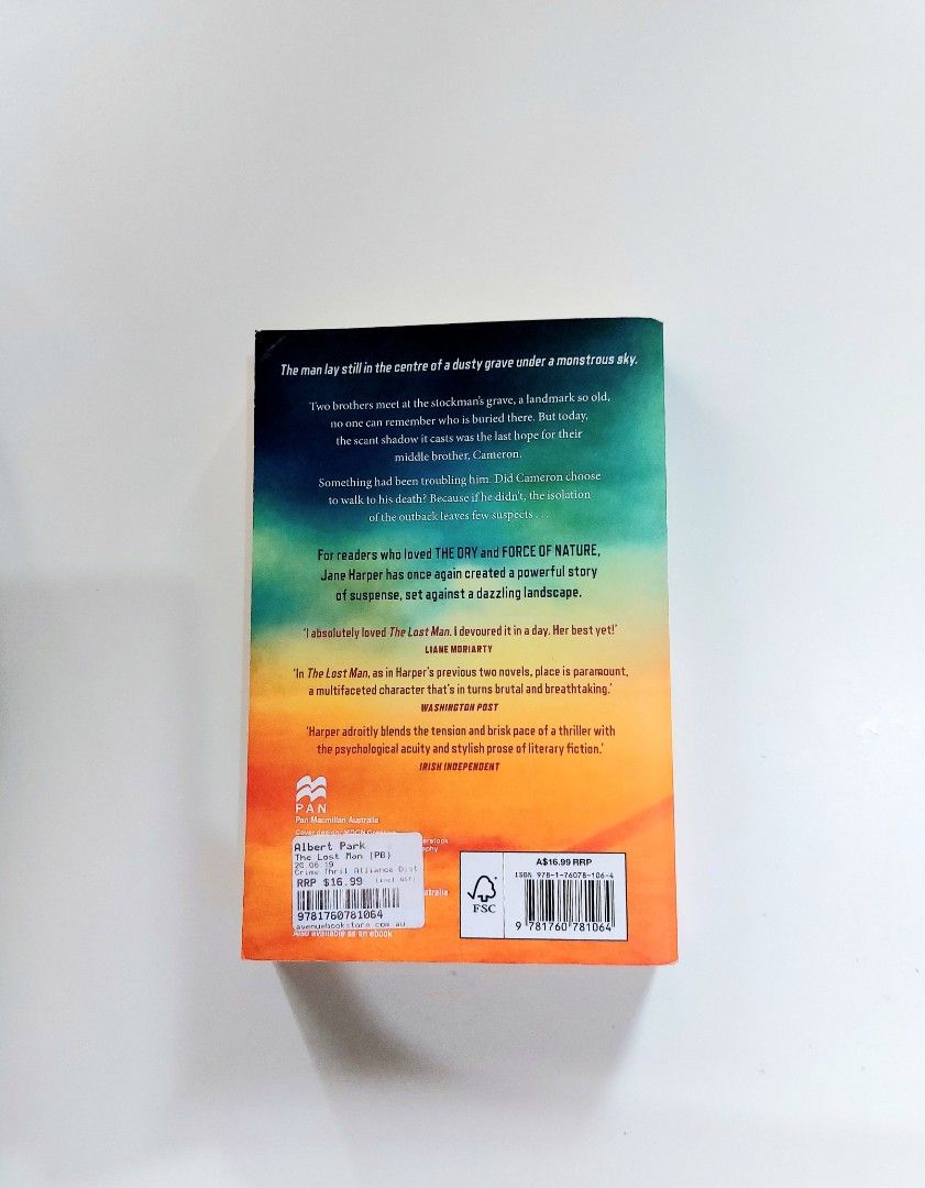 The Lost Man by Jane Harper (Category: Storybooks) located in Tanauan. Submitted by solanathriftph (Listing ID 1467080243, Image 2). Description: 📚 major bookshelf clean out / clearance sale ~ — RFS: decluttering my bookshelves and switching to digital books — MOP: Gcash | fast shipping *feel free to send a message if you wish to negotiate the price :).