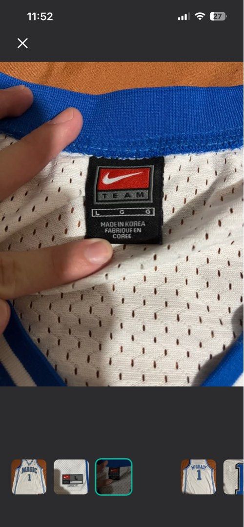 Tracy McGrady Orlando Magic #1 Jersey (Category: Activewear) located in Manila. Submitted by wahunnit37468 (Listing ID 1467140568, Image 3). Description: Tracy McGrady Orlando Magic #1 Jersey ✔ Authentic Nike TEAM ✔ Made in Korea ✔ Size L | Length +2 ✔ Early 2000s release Very clean, no major flaws PM for legit check photos Authentic Nike TEAM era (pre-swingman). Not a Mitchell & Ness reissue. 2,500+sf.