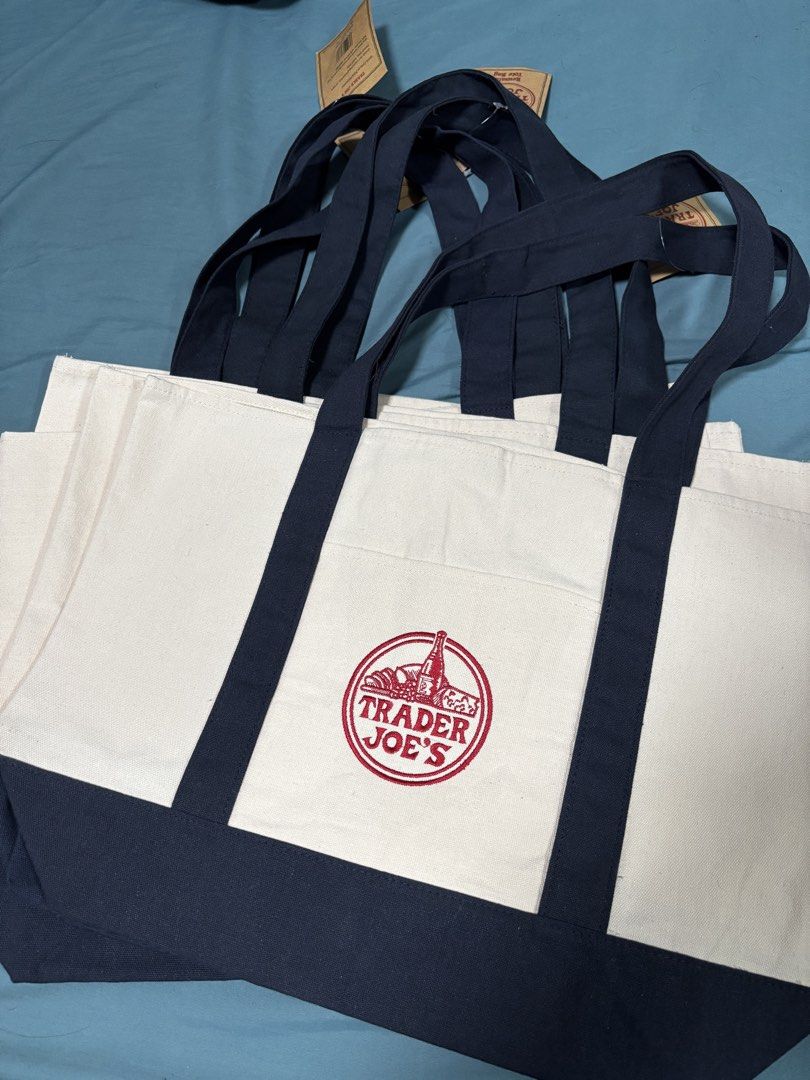 Trader Joe's Canvas Tote Bag (Category: Tote Bags) located in Taguig. Submitted by pijpuj (Listing ID 1467092510, Image 1). Description: Trader Joe’s tote bag fresh from US 3pcs in stock 20x14inches (large) Can give slight discount if taking all Pm me for inquiries.