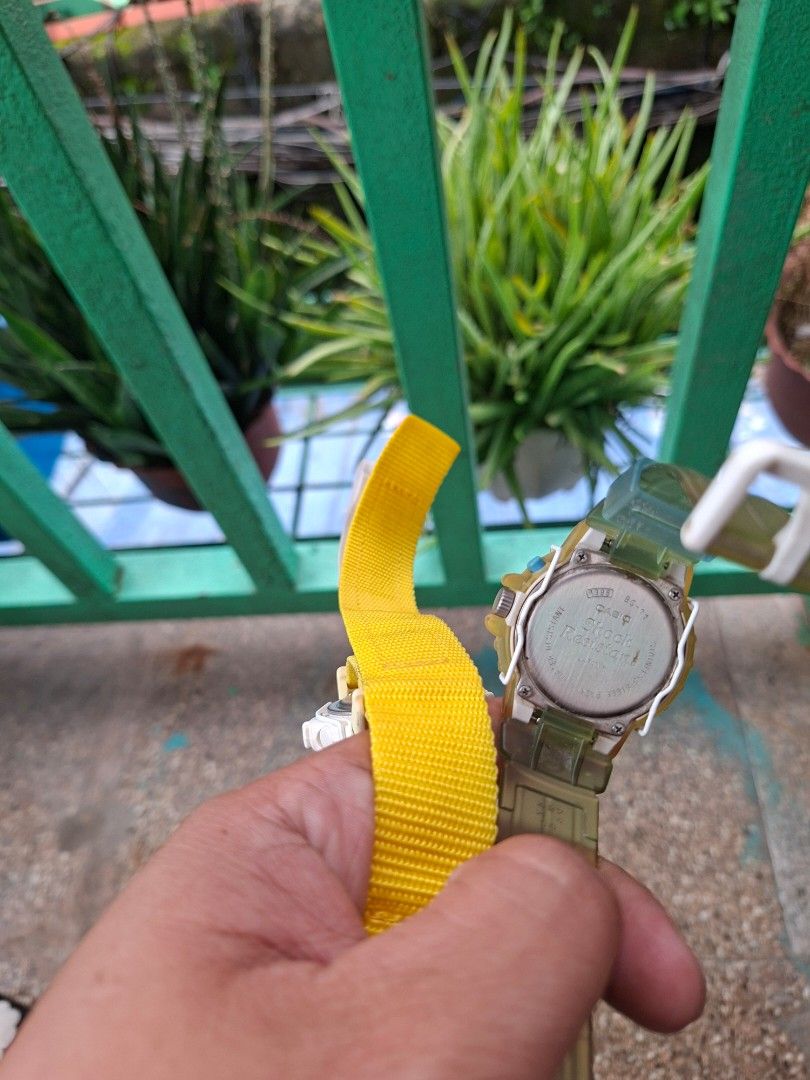 Two Casio Baby-G watches (Category: Women's Watches) located in Manila. Submitted by mrmarkgil82590 (Listing ID 1466972219, Image 2). Description: For sale Vintages baby G yellow dated 1999 1,700 yung isa po 1,500 working and excellent condition 🤝❤️ Location Mandaluyong ❤️ #highlightseveryone.