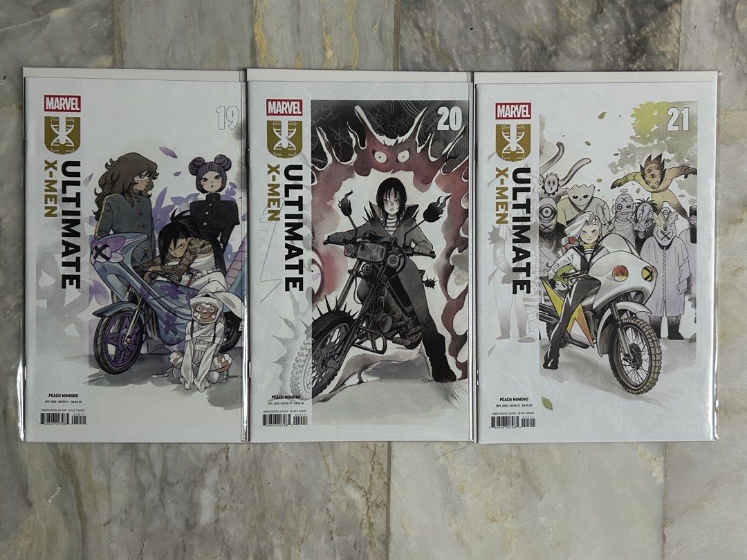 Ultimate X-men #19-21 (Peach Momoko) (Category: Comics & Manga) located in Quezon City. Submitted by andrewbernardo95 (Listing ID 1467089543, Image 1). Description: Ultimate X-men #19-21 Peach Momoko connecting covers Selling for 1500 set NM condition Preferred meet-ups in Fairview area, but it can be discussed. Shipping through Lalamove, Grab, Gogoxpress MOP: BDO, BPI, Gcash PM me for any questions and additional pics.