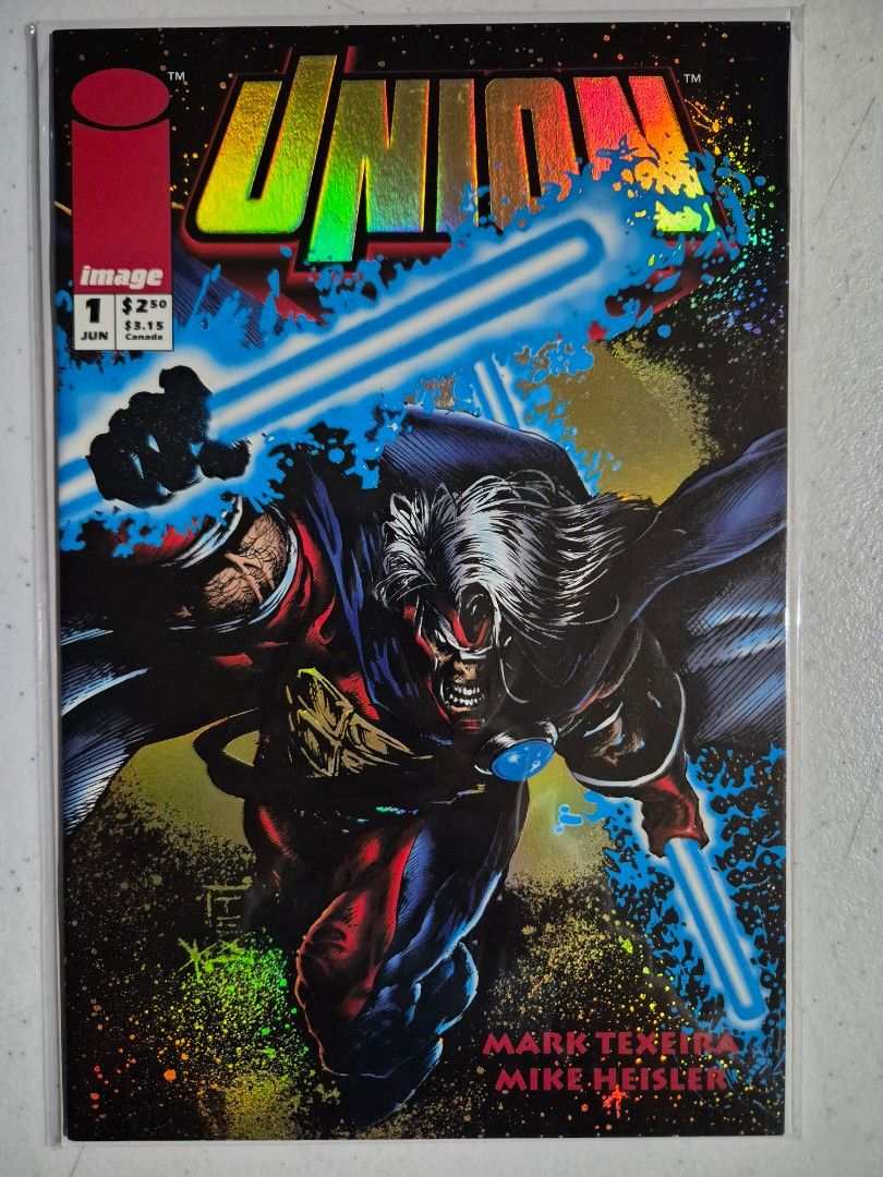 Union #1 (Category: Vintage Collectibles) located in Muntinlupa City. Submitted by royalstar-4914 (Listing ID 1467086232, Image 1). Description: Union #1 - Stormwatch(Battalion, Fuji, Diva,Winter & Hellstrike) appearance. - Mike Heisler story - Mark Texeira cover and art - Chrome cover Comics is in Very Good condition since it's from my personal collection. VERY RARE & highly collectible!! Kept inside my glass cabinet since Day 1 in a pet and smo