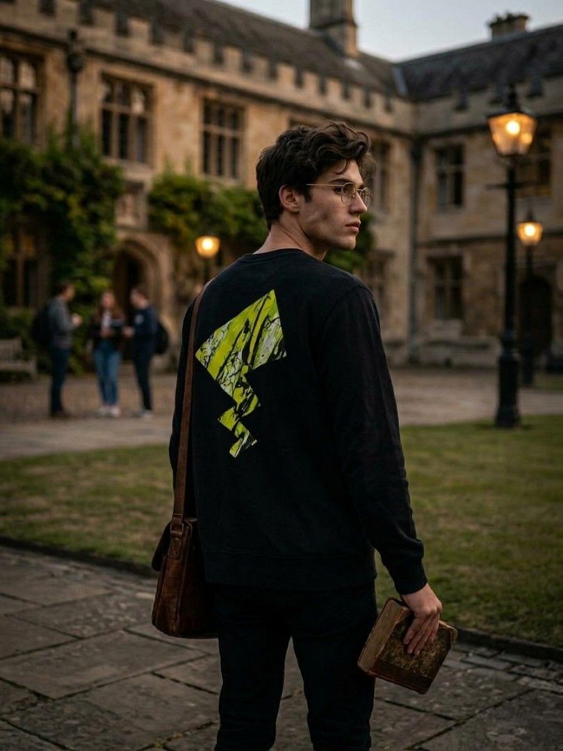 Uniqlo Pokémon Black Sweater (Category: Coats, Jackets and Outerwear) located in Mexico. Submitted by silverkatie429 (Listing ID 1467164884, Image 2). Description: A sleek black sweatshirt featuring a bold neon-green geometric design on the back..