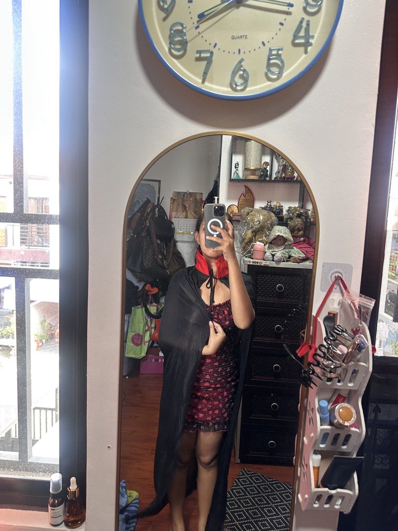 Vampire costume set (dress and cape) (Category: Dresses) located in Manila. Submitted by jentistwah (Listing ID 1467117751, Image 3). Description: Set na dress and cape Xs-M Ruched dress Body hugging.