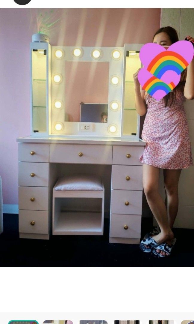 vanity mirror (Category: Shelves, Cabinets & Racks) located in Mabalacat. Submitted by joemamangun01 (Listing ID 1467046665, Image 1). Description: elegant vanity mirror 60x36x18.