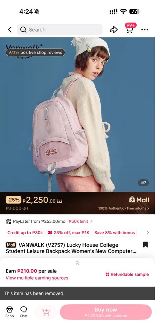 Vanwalk Pink Backpack (Category: Backpacks) located in Las Pinas. Submitted by aint_sunshine (Listing ID 1467054366, Image 3). Description: - Brand: Vanwalk (Cowboy Series) - Condition: Like new with original tags attached, used once only‼️ - Color: Pink with white interior lining and grey adjustable webbing - Can fit up to 15.6” laptop Loc: Las Piñas.