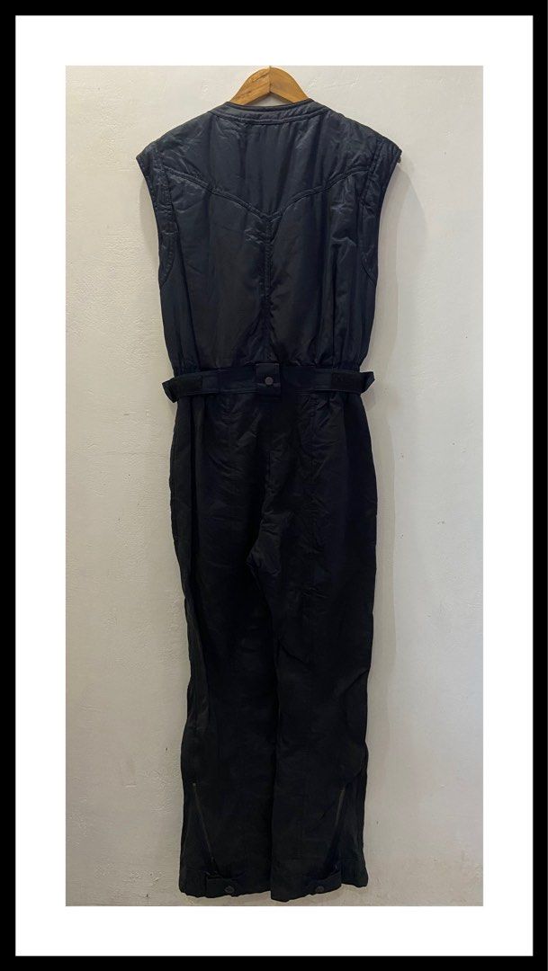 Vino Rosso 1990s overall Suit (RARE) (Category: Coats, Jackets and Outerwear) located in Tukuran. Submitted by retrothrifter88 (Listing ID 1467009946, Image 2). Description: Bust - 19 Length shoulder to waist - 18 Waist width - 28 Length waist to leg opening - 35’ 1699 .
